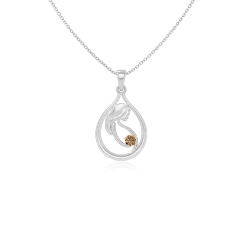 natural citrine mom to be necklaces in sterling silver 
