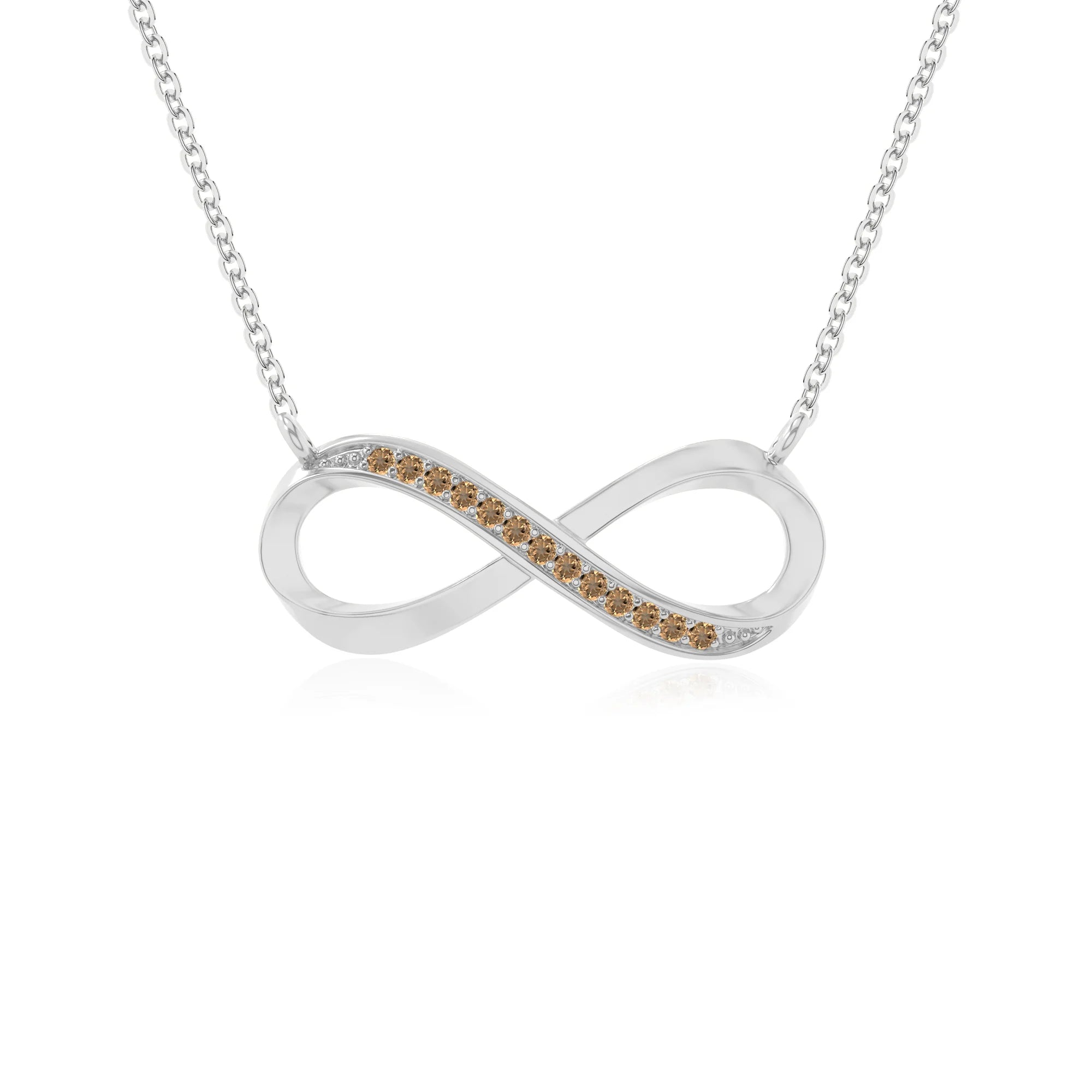 natural citrine infinity necklaces in sterling silver 
