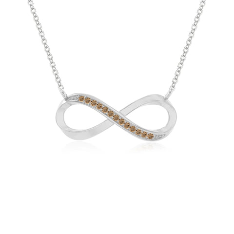 natural citrine infinity necklaces in sterling silver 