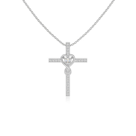 moissanite infinity cross necklaces in sterling silver 