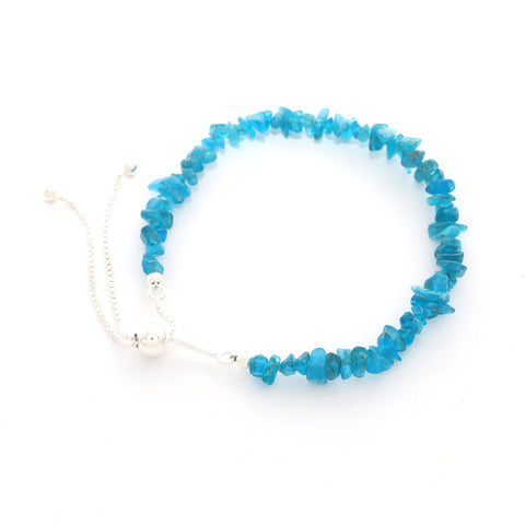 natural neon-apatite rough shape bolo bracelet