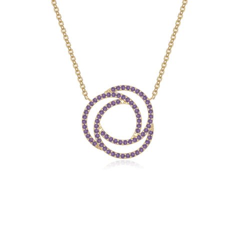 natural amethyst infinity love knot necklaces in yellow gold vermeil 