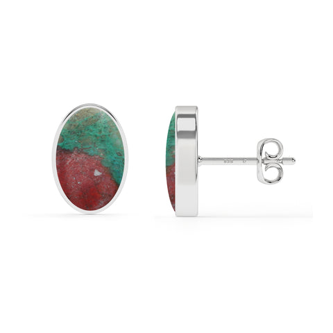 natural sonora sunset jasper oval shape stud earrings