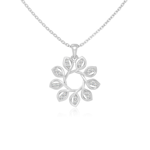 moissanite flower necklaces in sterling silver 