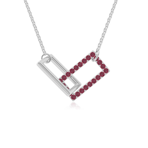 natural ruby interlock necklaces in sterling silver 