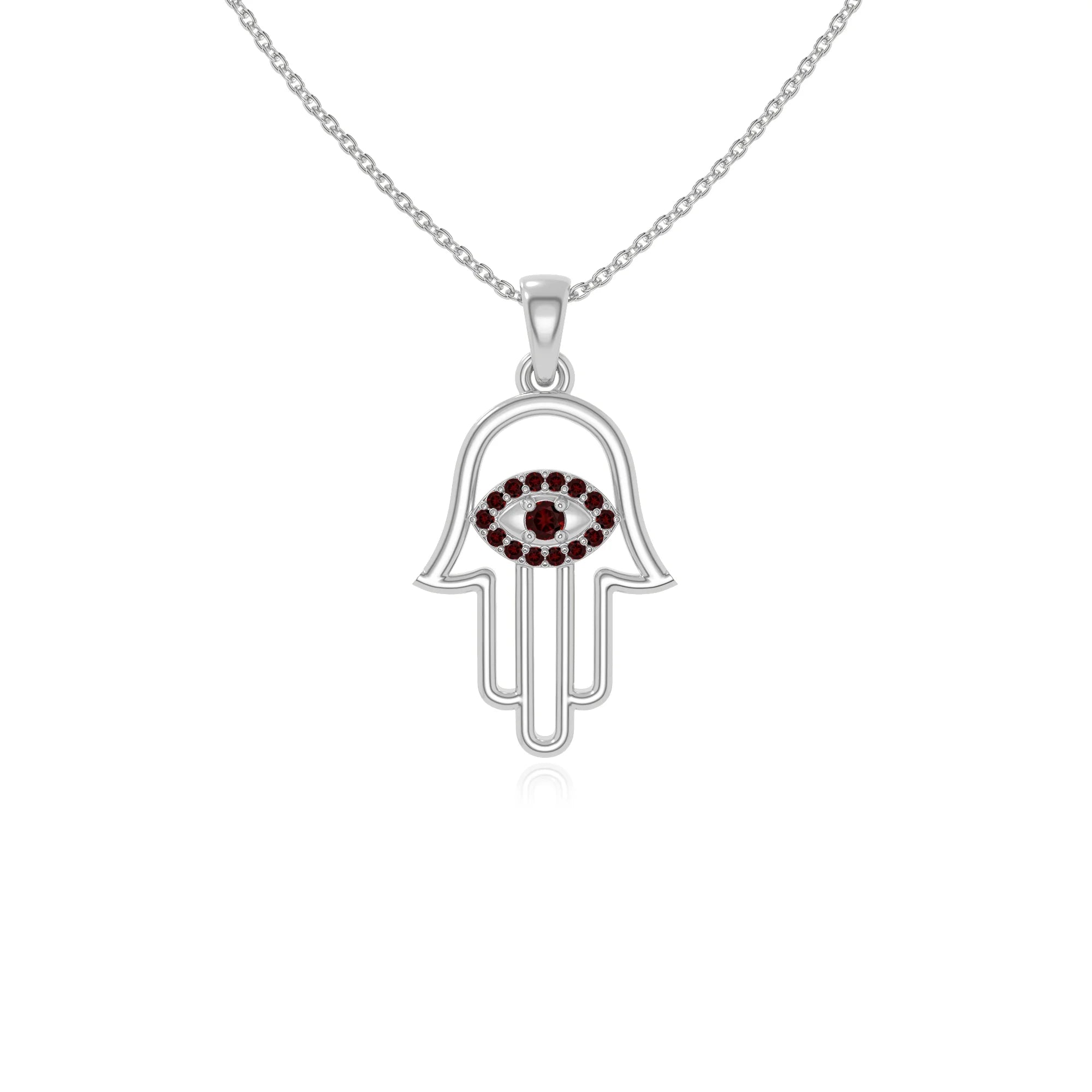natural garnet evil eye hamsa hand necklaces in sterling silver 