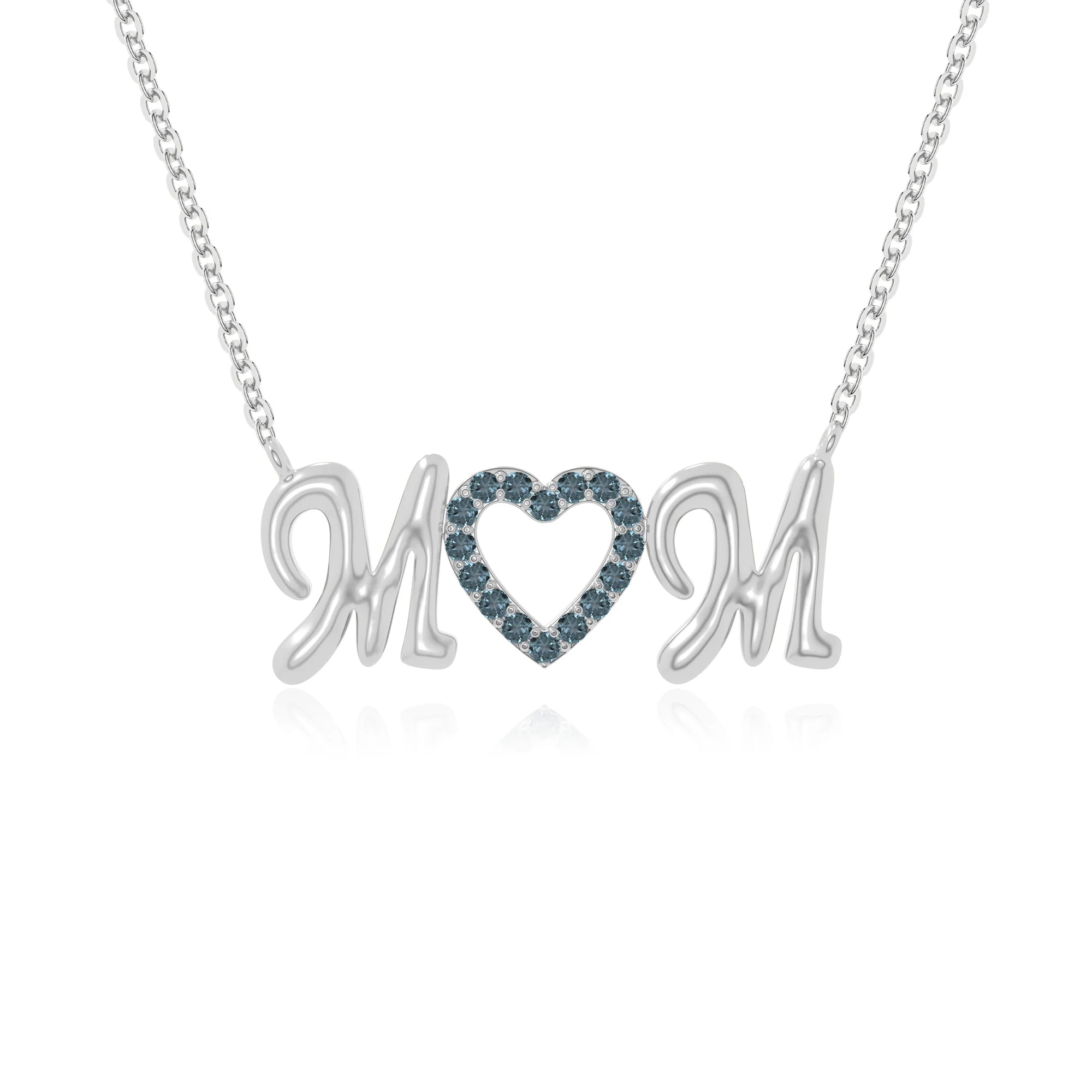 natural london-blue-topaz mom heart necklaces in sterling silver 