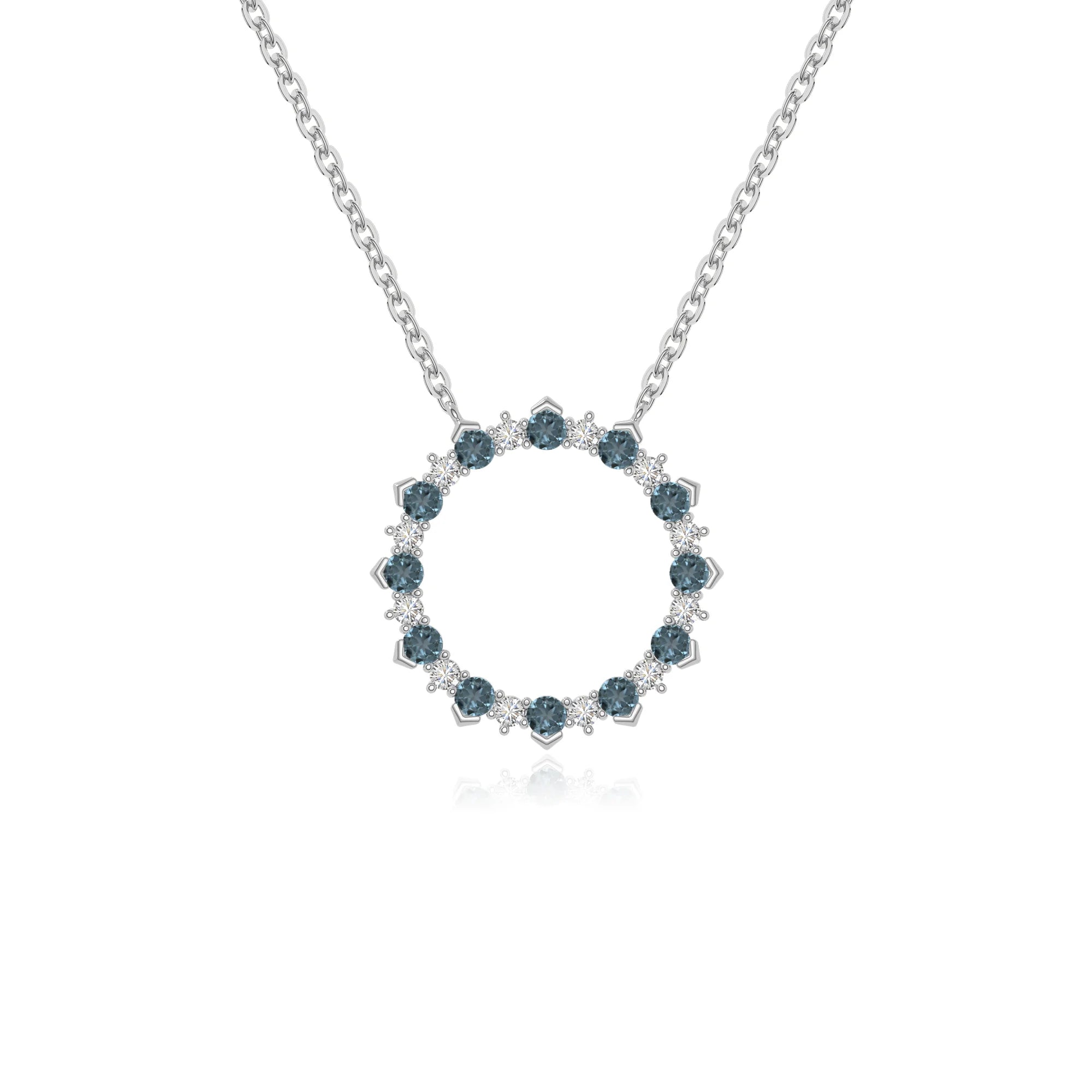 natural london-blue-topaz sun necklaces in sterling silver 