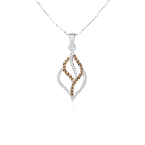 natural citrine leaf necklaces in sterling silver 