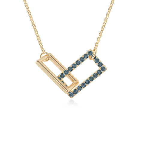natural london blue topaz interlock necklaces in yellow gold vermeil 