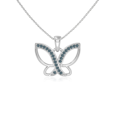 natural london-blue-topaz butterfly necklaces in sterling silver 