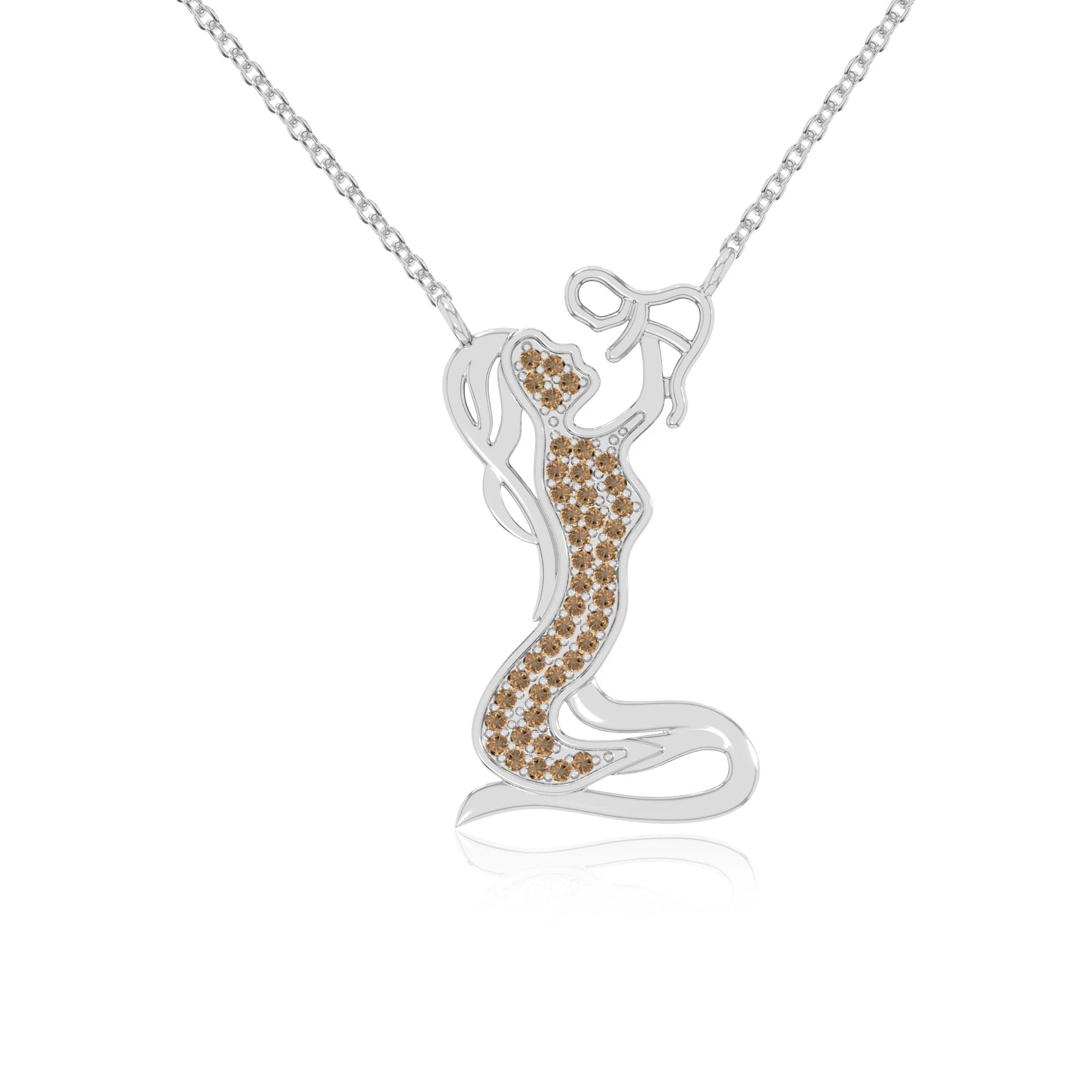 natural citrine mother child necklaces in sterling silver 