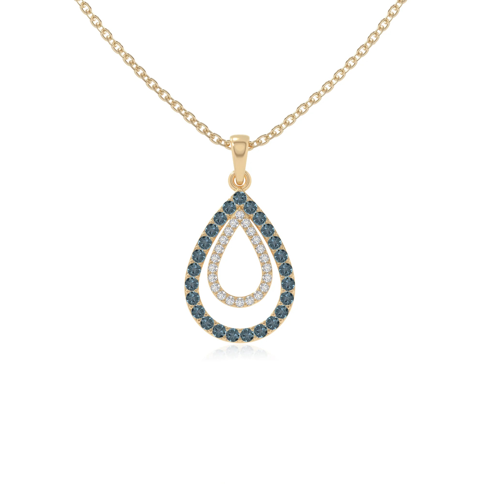natural london-blue-topaz infinity love knot necklaces in yellow gold vermeil 