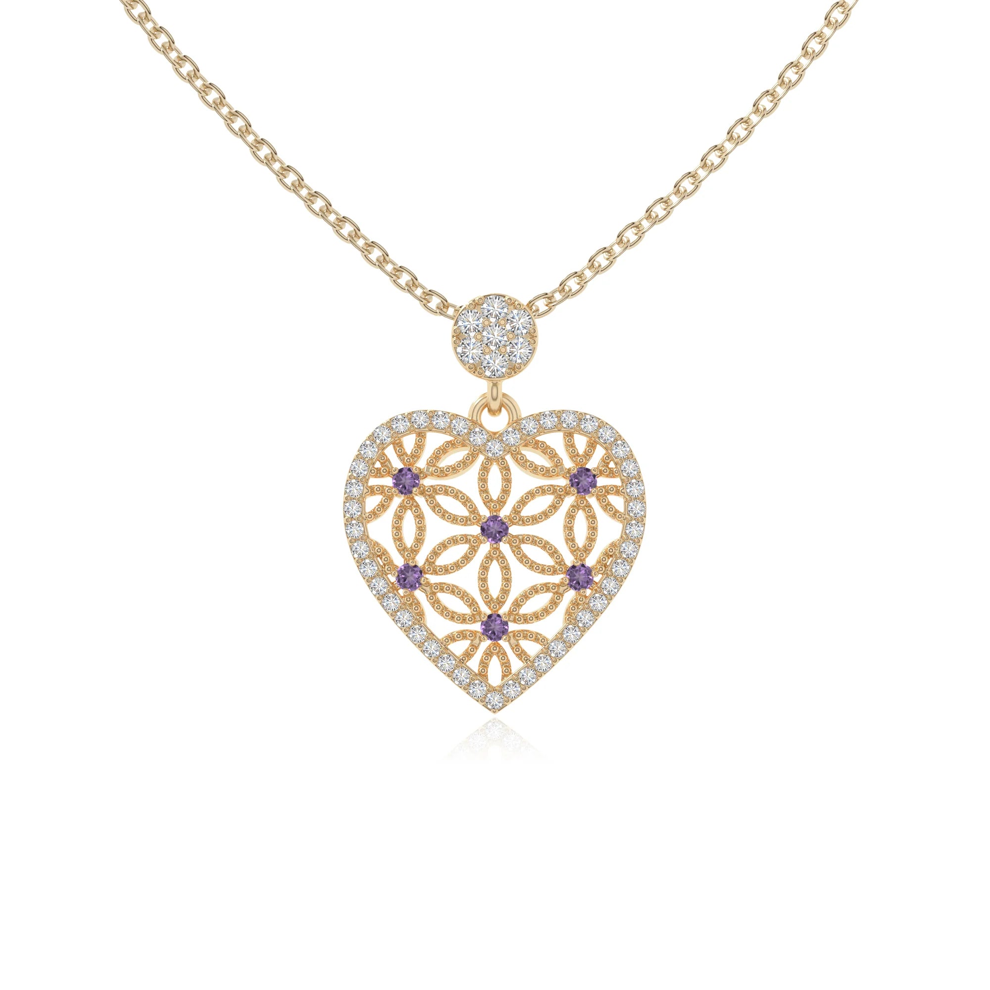 natural amethyst infinity love knot necklaces in yellow gold vermeil 
