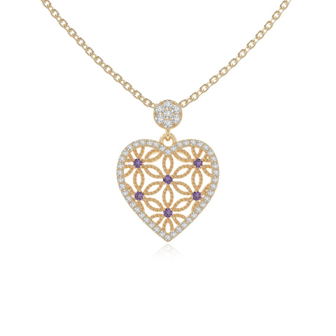 natural amethyst infinity love knot necklaces in yellow gold vermeil 