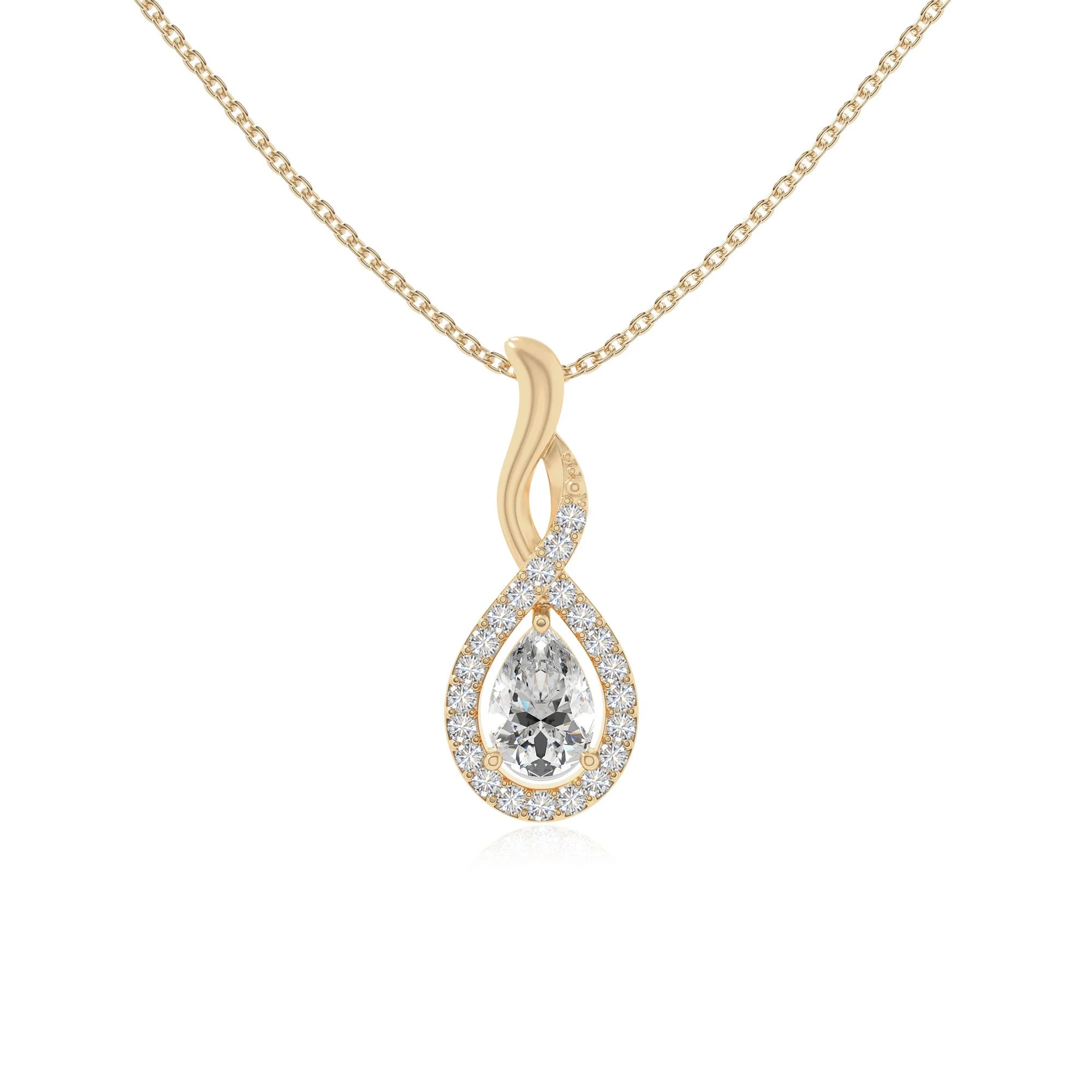 moissanite infinity necklaces in yellow gold vermeil 