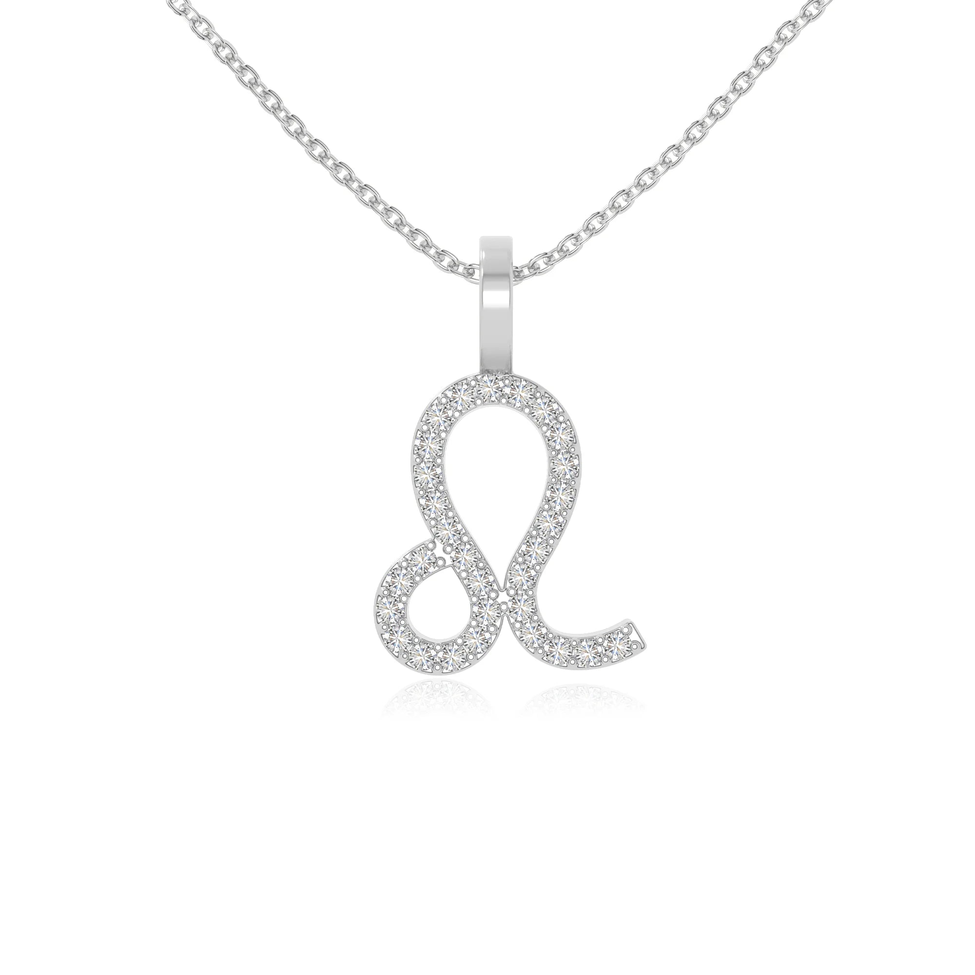 moissanite leo zodiac sign necklaces in sterling silver 