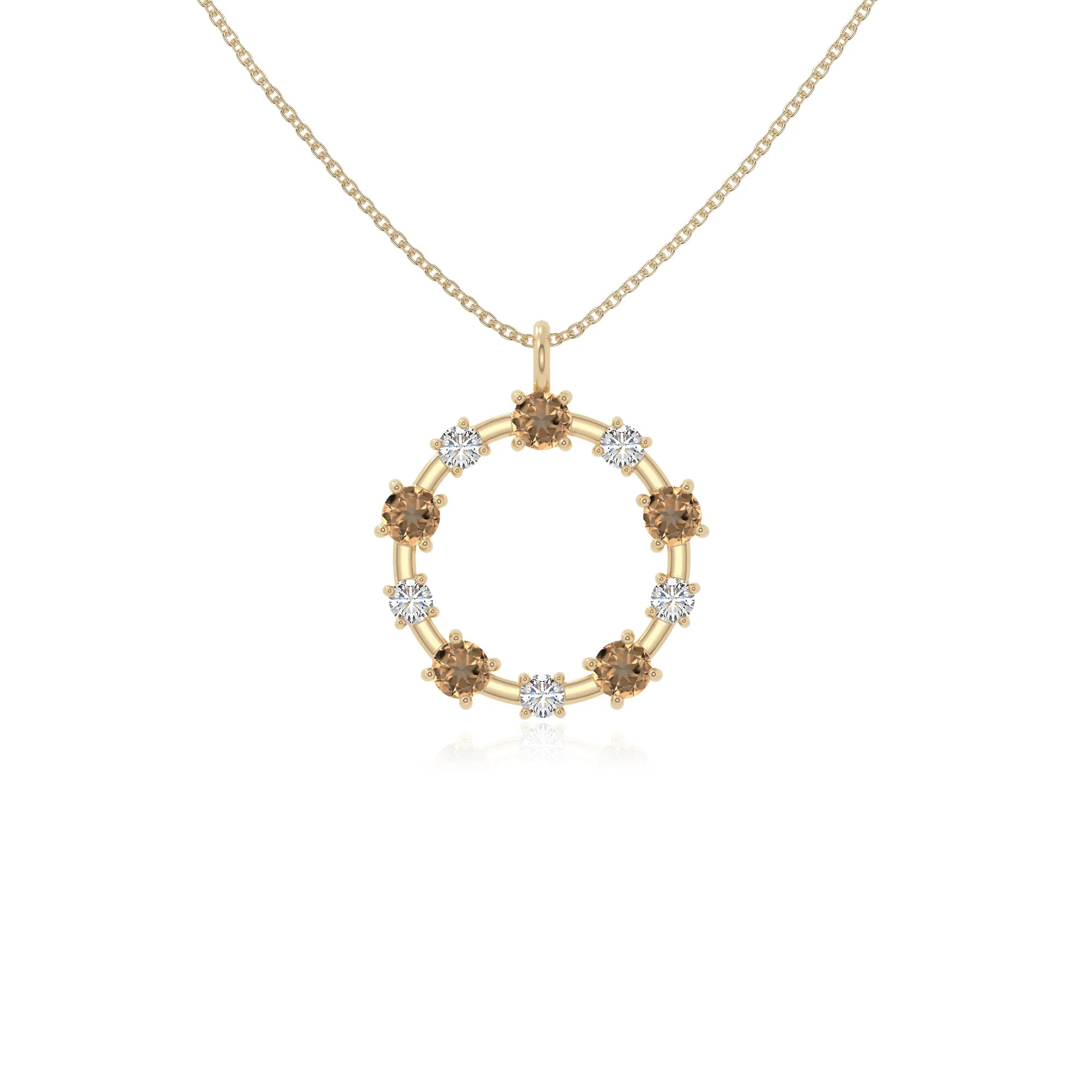 natural citrine infinity love knot necklaces in yellow gold vermeil 