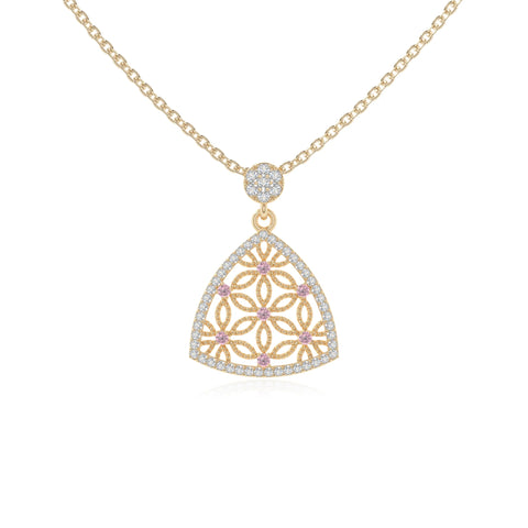 natural pink-tourmaline infinity love knot necklaces in yellow gold vermeil 