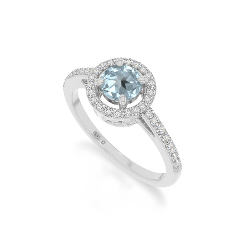 natural aquamarine solitaire halo engagement rings in sterling silver 