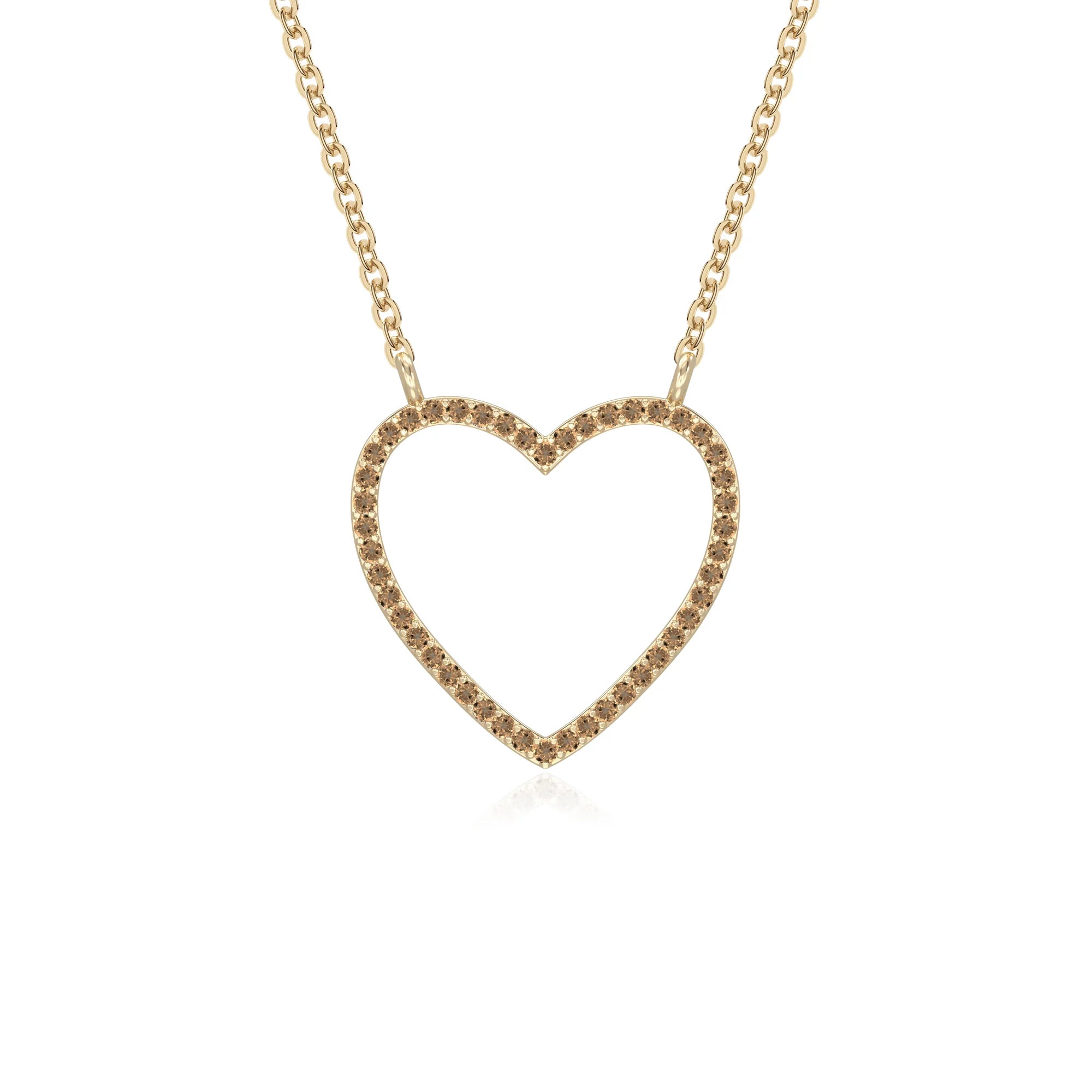 natural citrine heart necklaces in yellow gold vermeil 
