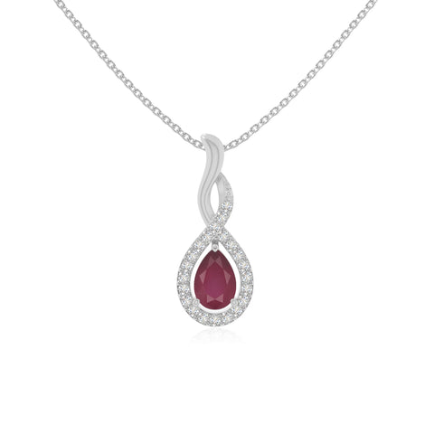 natural ruby infinity necklaces in sterling silver 