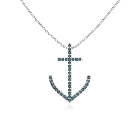 natural london-blue-topaz anchor necklaces in sterling silver 