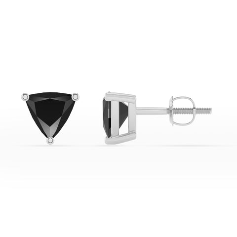 natural black onyx trillion stud earrings 