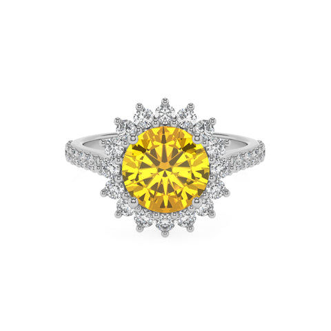 lab-grown yellow-sapphire round half eterity halo solitaire engagement ring