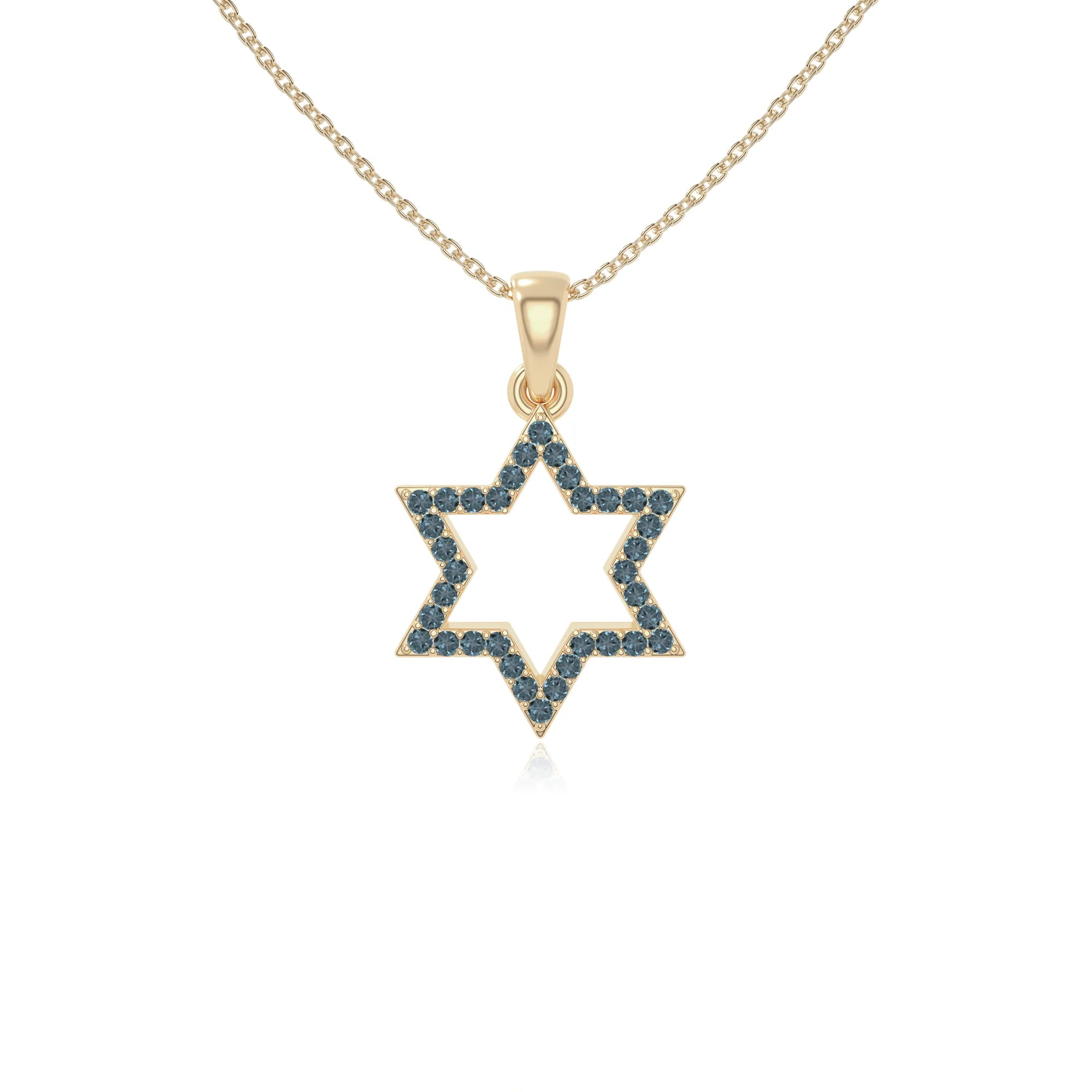 natural london-blue-topaz star of david necklaces in yellow gold vermeil 