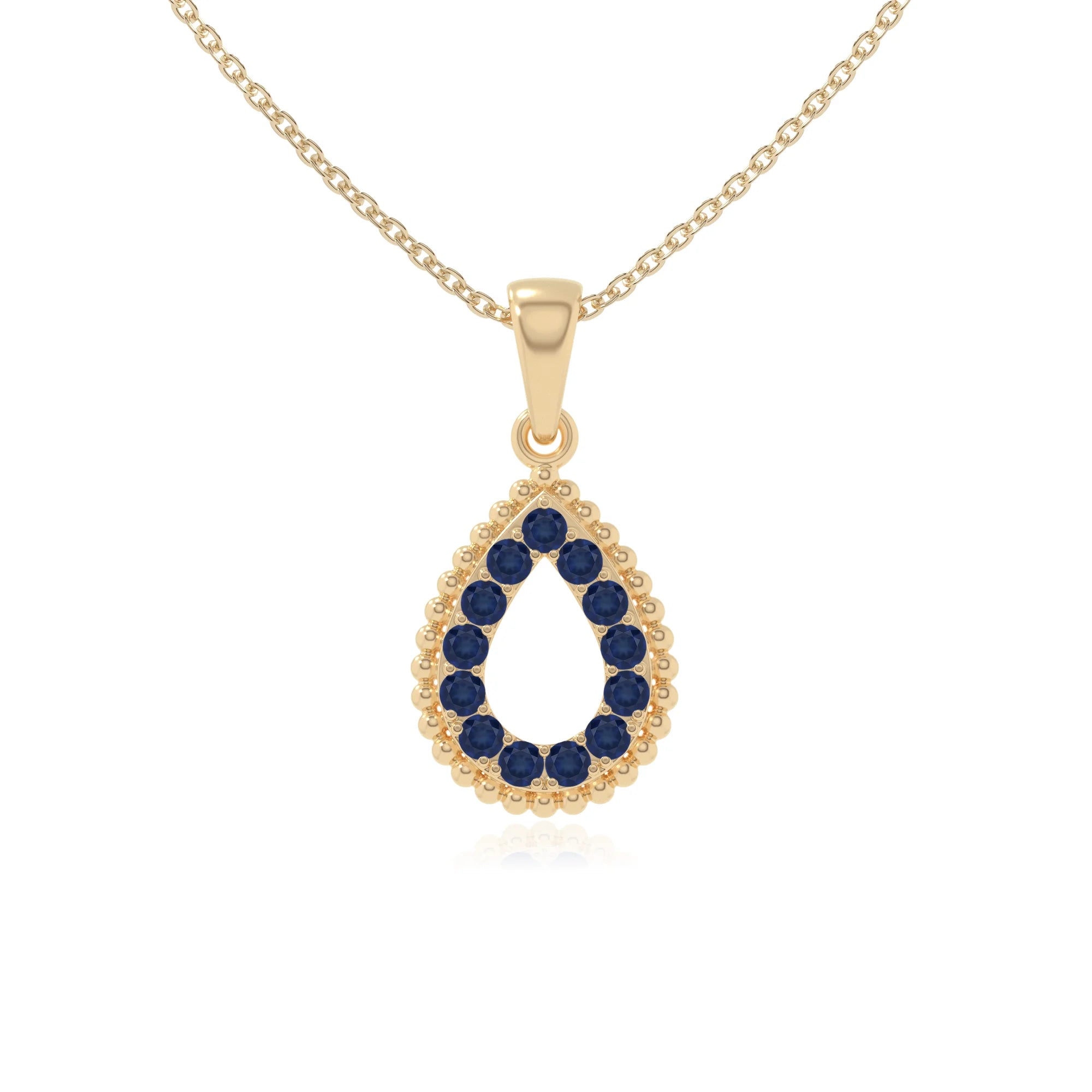 natural blue-sapphire infinity love knot necklaces in yellow gold vermeil 