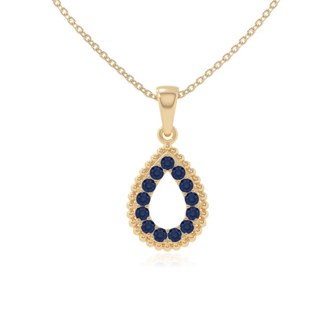 natural blue-sapphire infinity love knot necklaces in yellow gold vermeil 