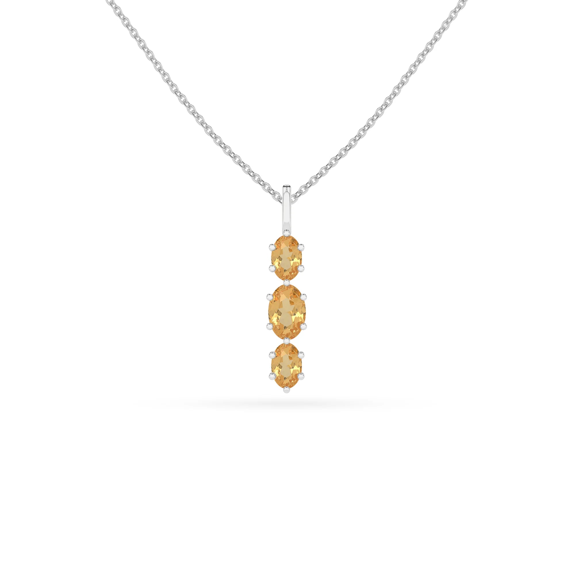 natural citrine oval shape pendant necklace