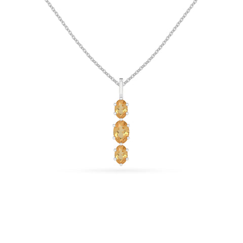 natural citrine oval shape pendant necklace