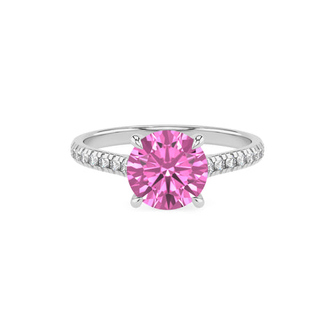 lab-grown pink-sapphire round half eterity solitaire engagement ring