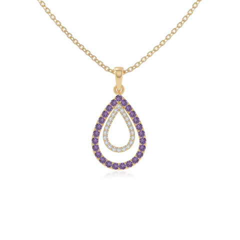 natural amethyst infinity love knot necklaces in yellow gold vermeil 