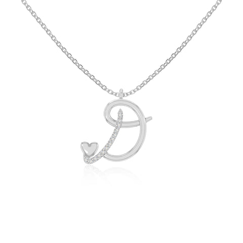 moissanite Initials necklaces in sterling silver 