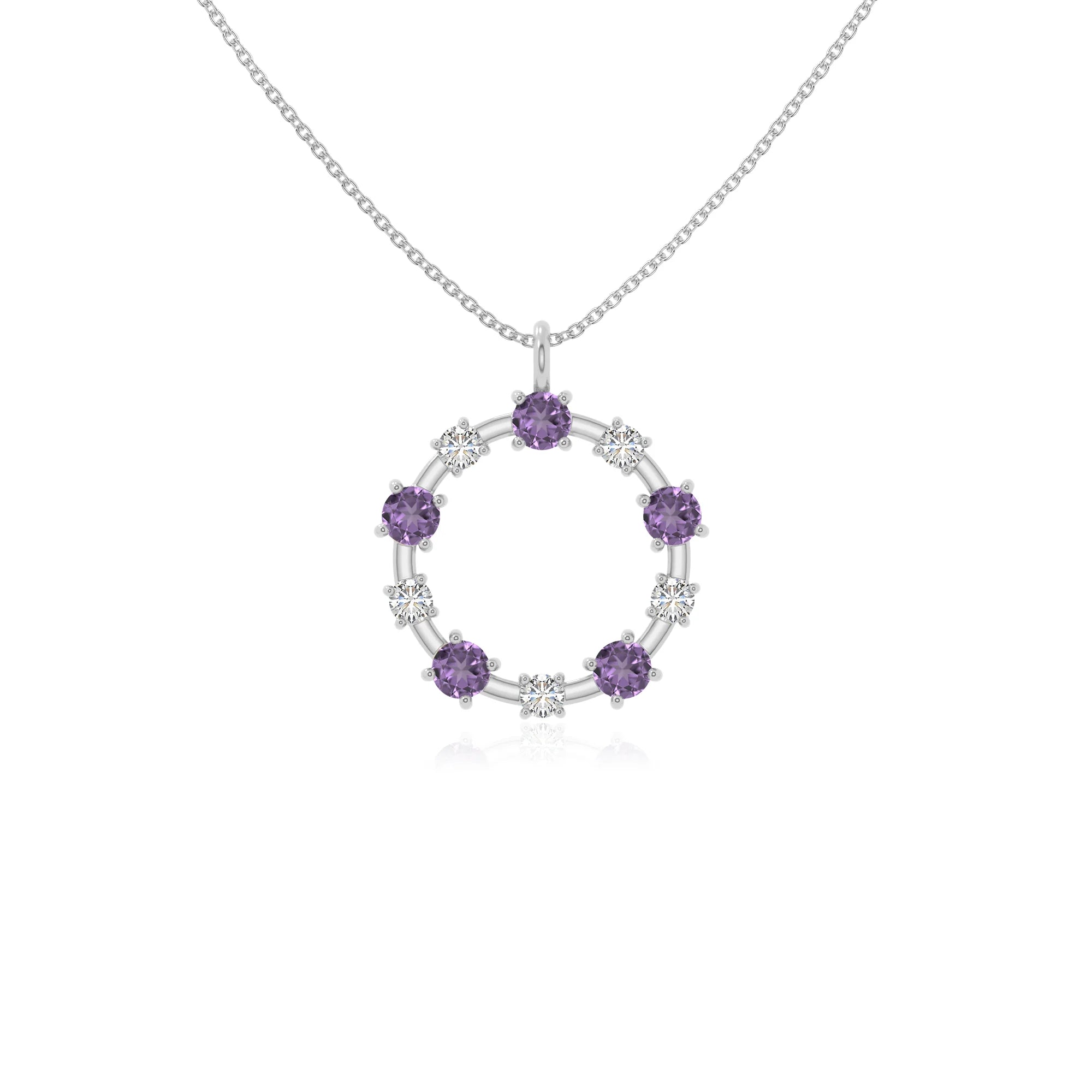 natural amethyst infinity love knot necklaces in sterling silver 
