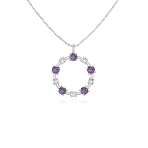 natural amethyst infinity love knot necklaces in sterling silver 