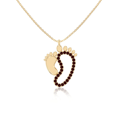 natural garnet mother child necklaces in yellow gold vermeil 