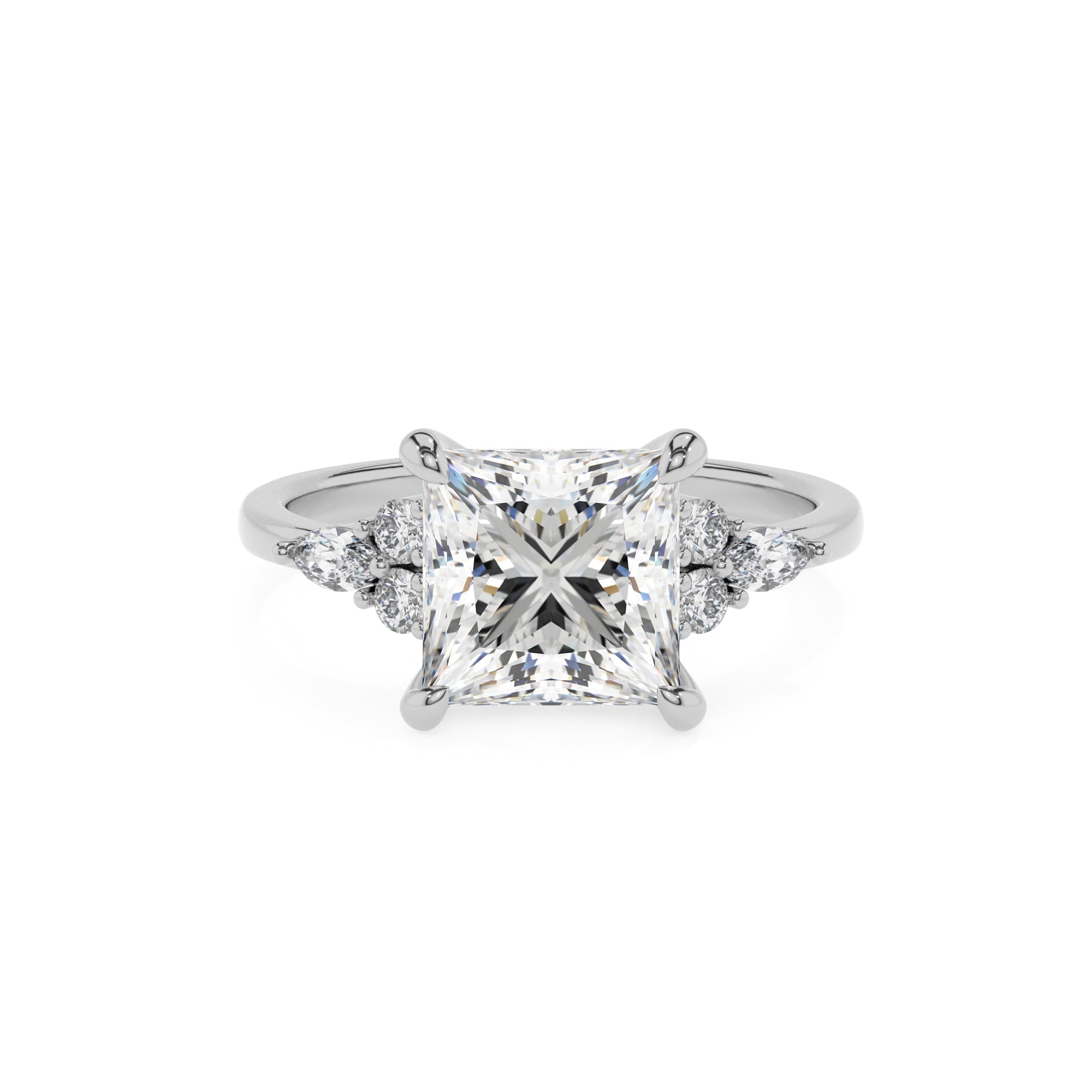 lab-grown moissanite princess solitaire engagement ring