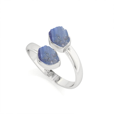 kyanite rough shape stackable bezel-set ring