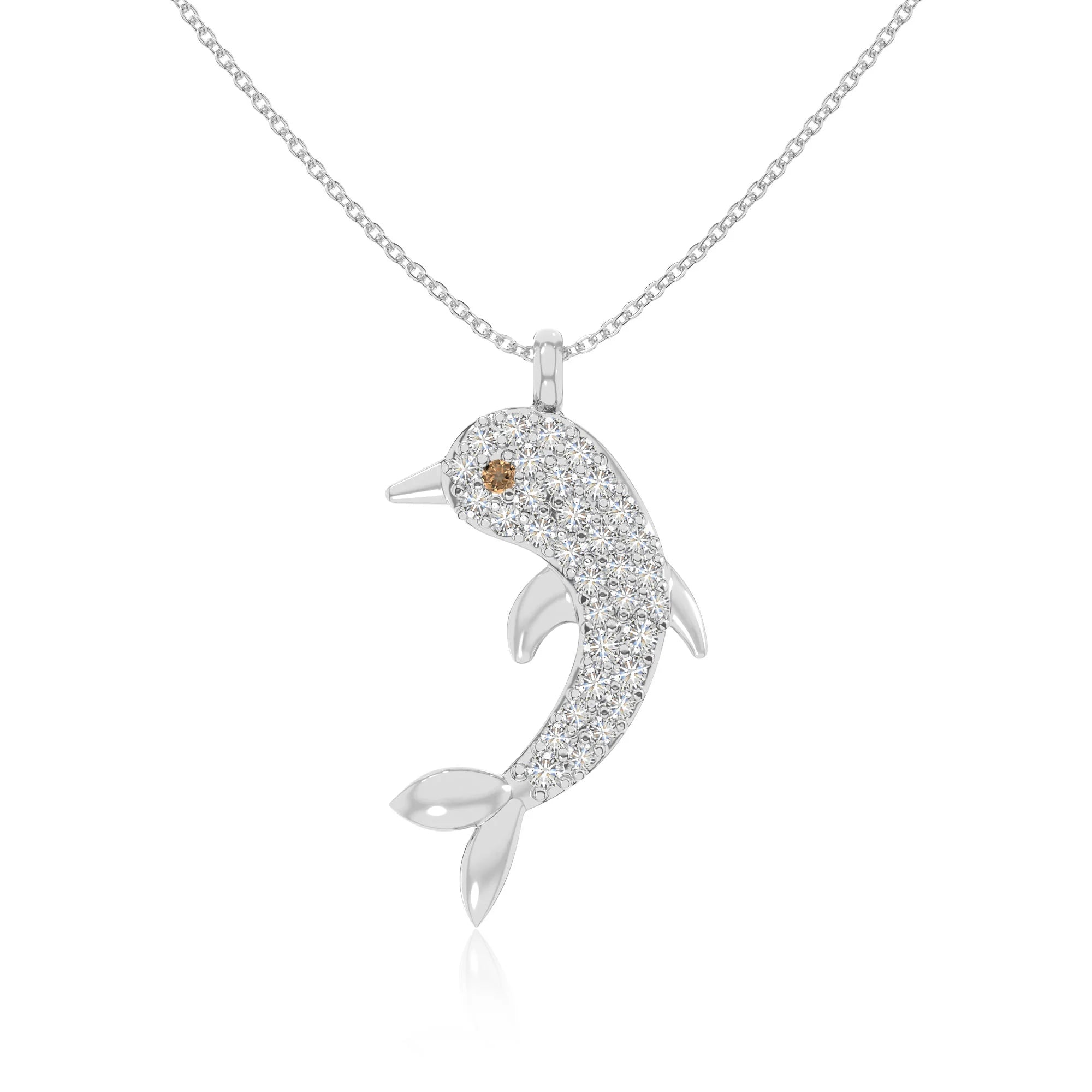 natural citrine dolphin necklaces in sterling silver 
