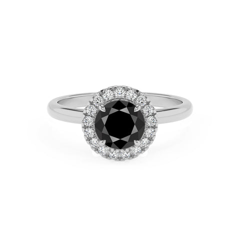 natural black-onyx round halo solitaire engagement ring