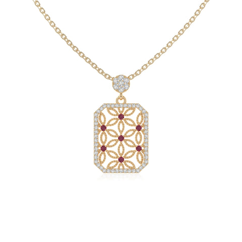 natural ruby infinity love knot necklaces in yellow gold vermeil 