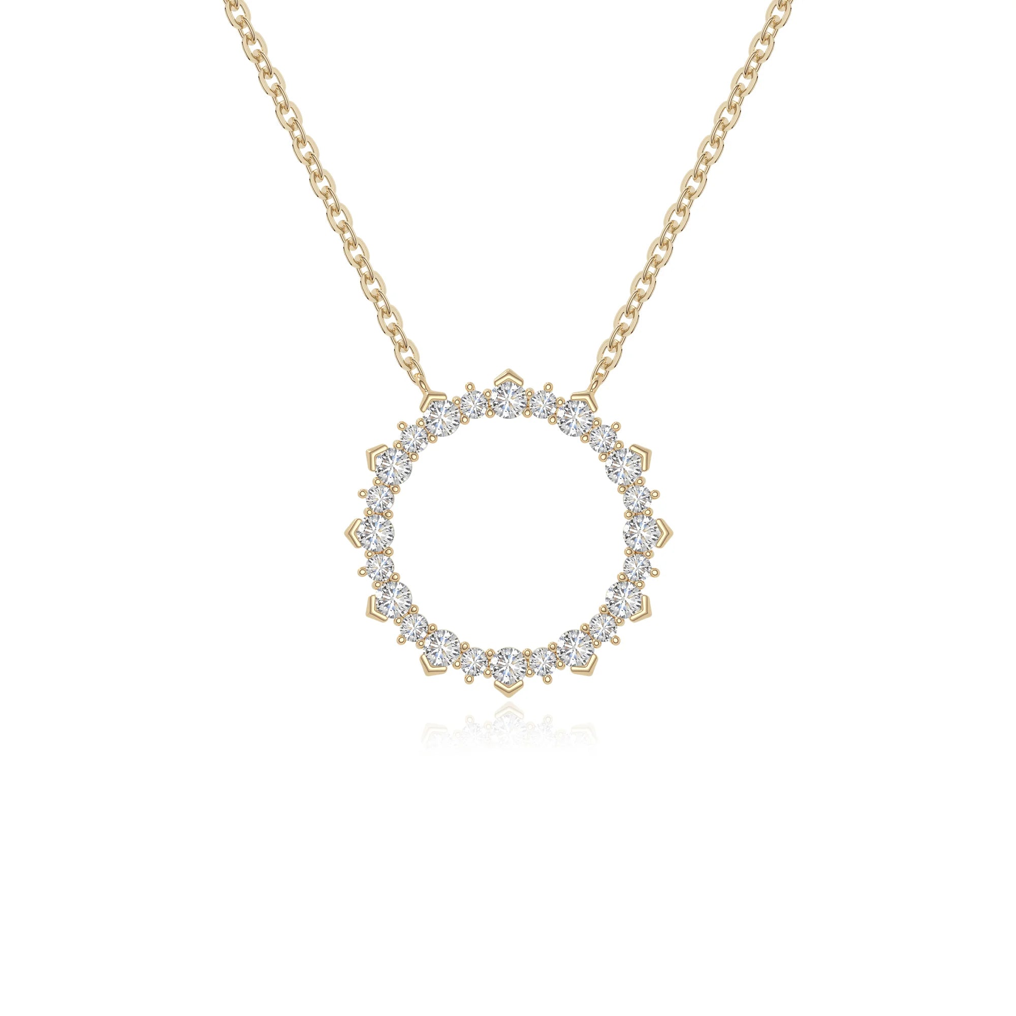 moissanite sun necklaces in yellow gold vermeil 