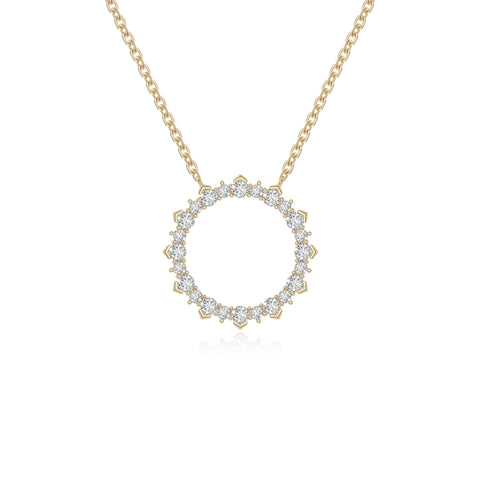 moissanite sun necklaces in yellow gold vermeil 