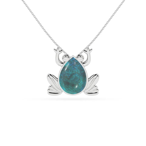 natural shattuckite frog shape pendant necklace