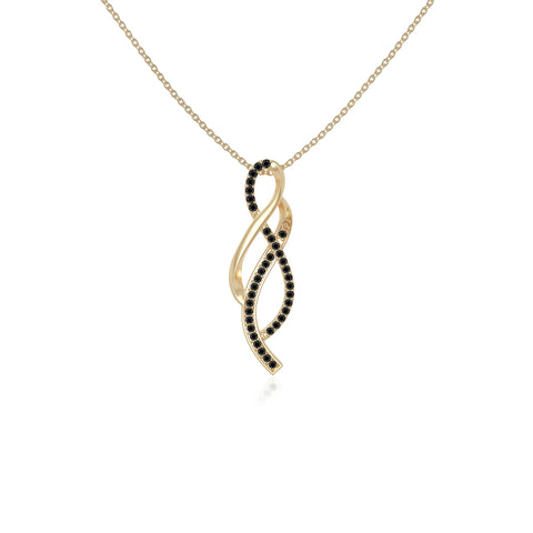 natural black onyx infinity necklaces in yellow gold vermeil 