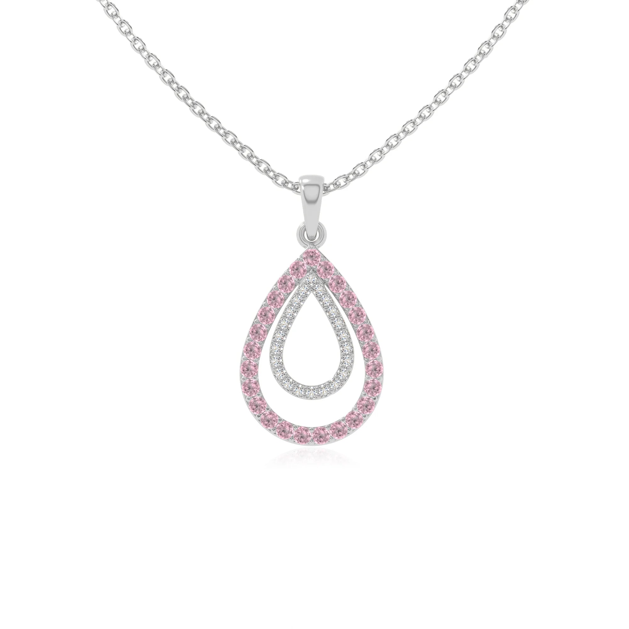 natural pink-tourmaline infinity love knot necklaces in sterling silver 